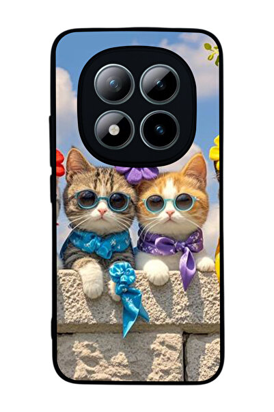 Aksel Kılıf متوافق مع هاتف Xiaomi Redmi Note 15 Pro مطبوع ، أسود غير لامع، سي...