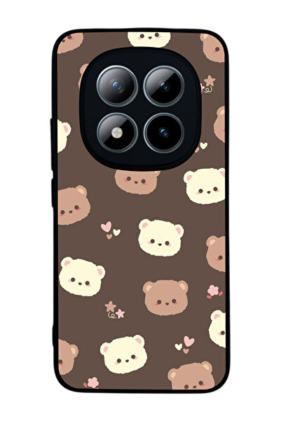 Aksel Kılıf متوافق مع هاتف Xiaomi Redmi Note 15 Pro مطبوع ، أسود غير لامع، سي...