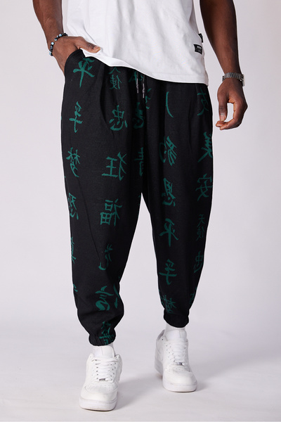 Superbluemexico Unisex Jakar Desenli Pileli Şalvar Pantolon