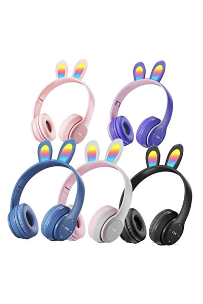 yollayenilensin DT-MZ-08R Tavşan Bluetooth Kulaklık – LED Tasarımlı, TF Kart ...