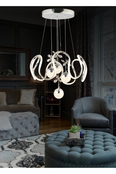 AKARSU AVİZE Modern maxi 4 toplu 3 renk salon odasi yatak odasi sarkit avize