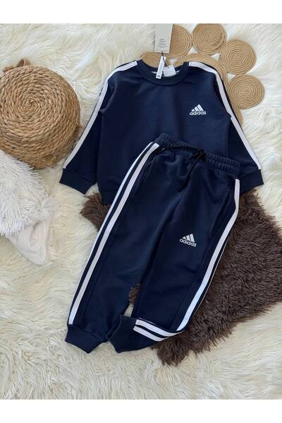 Teeny Weeny Kids Unisex Kids Navy Blue Bottom Top Tracksuit Set