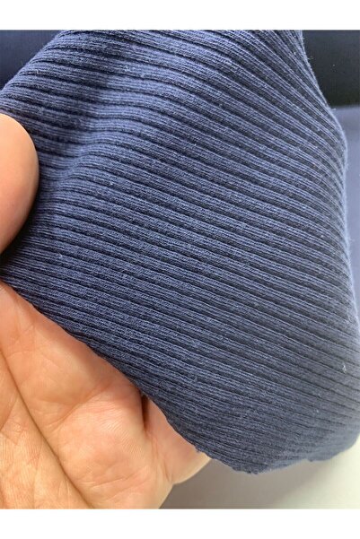 Yiğit Kumaş Thin K Ribbed Knit Thick Corrugated Flexible Fabric Set, Length 16 Meters 1 Ball Navy Blue