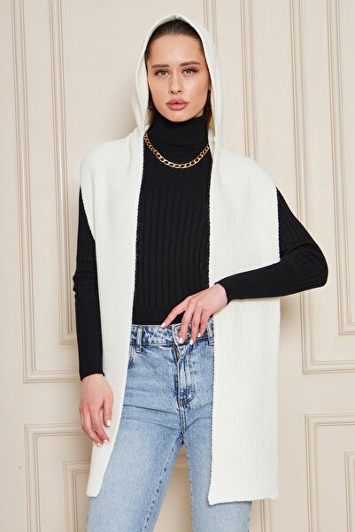 Irmak Kerekli Eșarfă cu glugă cu textura moale pentru femei, șal cu glugă tricotat Selenic 13038