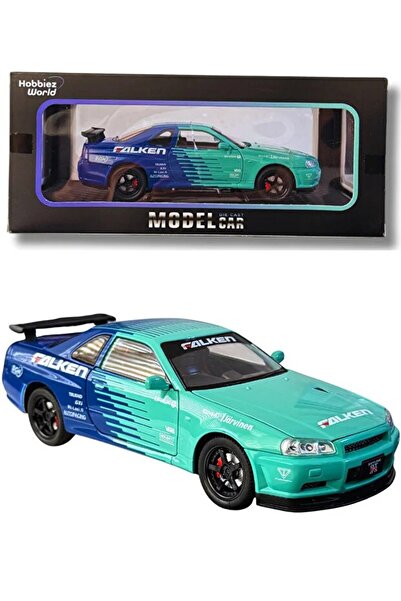 HOBBİEZ WORLD Nissan Skyline Gt-R R341:24 Scale Premium Die-Cast Model Car – Collectible, Opening Doors & Hood