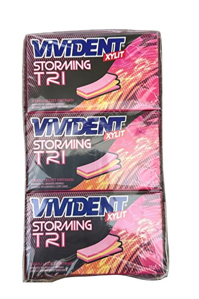 Vivident Storming Raspberry and Lemonade Flavored Sugar-Free Chewing Gum 33 g X 18 Pieces