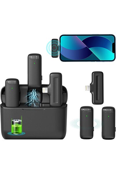 ulanzi J12 Wireless Lavalier Microphone for iPhone – Plug-and-Play with Charging Case, 20m Range