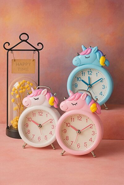 En Sevimli Trend Çalar Saat Kız Çocuk Odası İçin Hediyelik Dekorasyon Renkli Alarmlı Saat