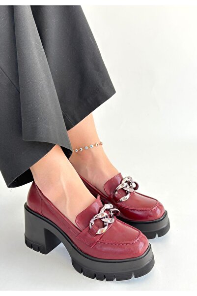 Erbilden Winar Bordo Rugan Doldu Topuk Ayakkabı