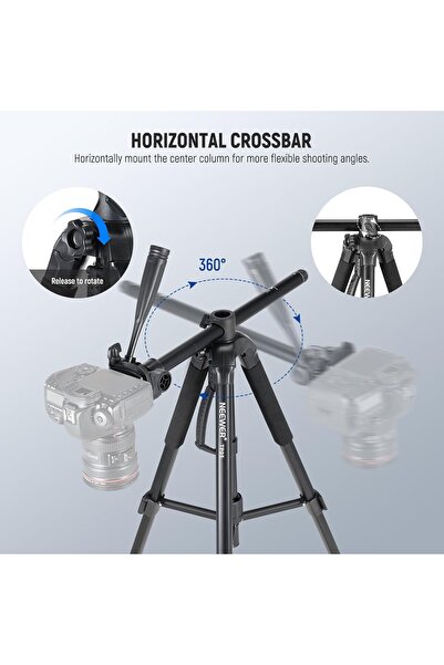 NEEWER Basic 74" Video Tripod Monopod w/ 3-Way Pan Tilt Head & Remote (TP05)