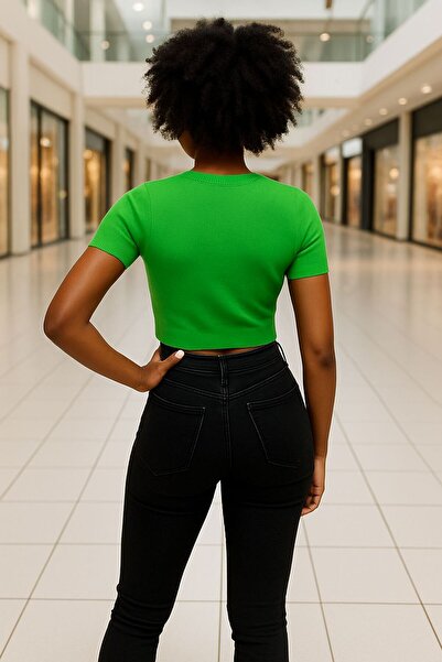 DEEP BEACH Crop Knit Sweater