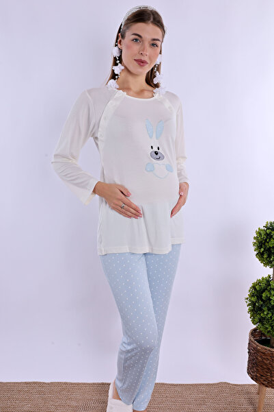 ByLohusa Pamuk komad pidžame za trudnice sa funkcijom dojenja – elastični str...