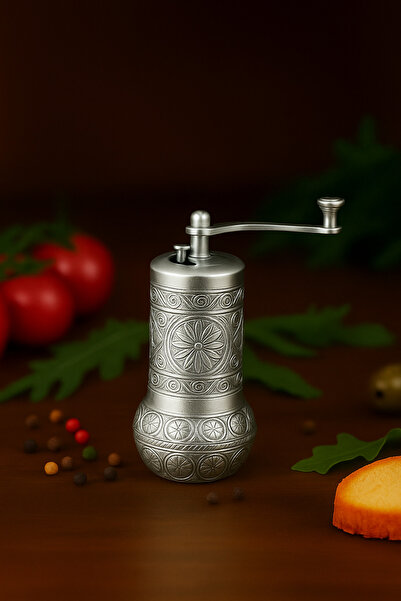 AcarHediyelik Gümüş Renk Manuel Kahve ve Baharat Değirmeni