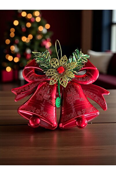 Happyland Yılbaşı Süsü Kırmızı Çanlı Küçük Boy Yılbaşı Ağacı Süsü 15 CM HPY26049