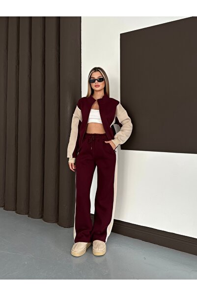 legends butik Women's Oversized Stripe 3 Thread Tracksuit Set