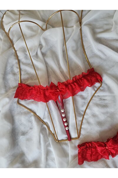 G&H UNDERWEAR İncili string tanga külot bacak bantlı