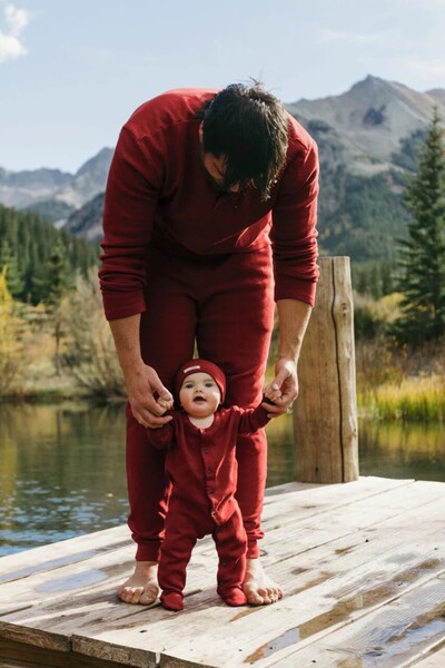 Lovedbaby Body bebe din 100% bumbac hipoalergenic - certificat GOTS, Crimson, NB-24 luni