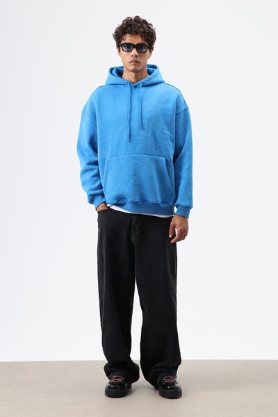 VAMOSCLO Basic oversized Washable Hoodie Τιρκουάζ