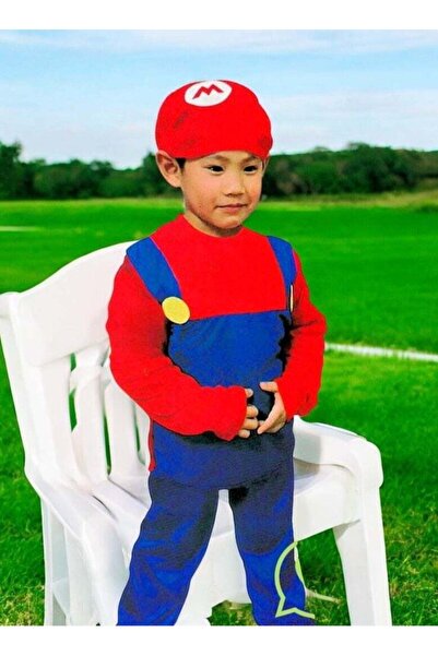 Generic Toy Box Comfortable Mario Costume Dress For kids Small - 3 to 5 Years Old