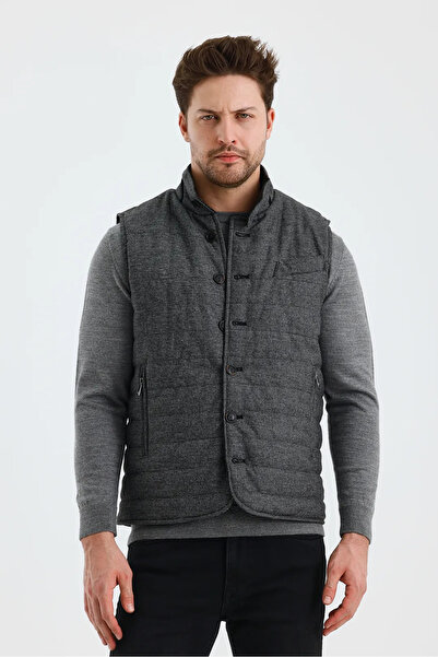 Wellalux Men's Mock Neck Button Double Sided Vest