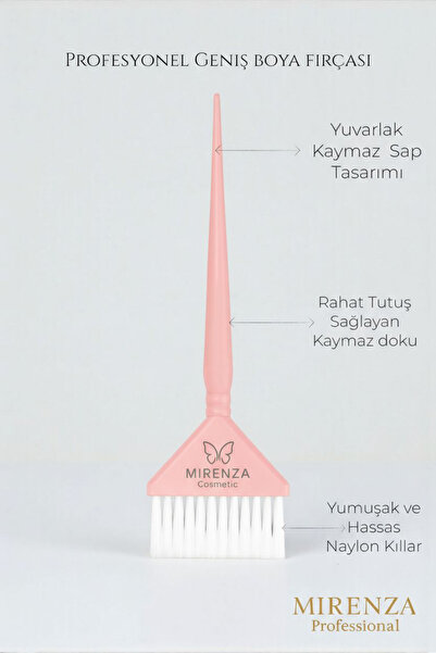 mirenza cosmetic Profesyonel Pudra Pembesi Saç Boya Fırçası | Balyaj Boyama Ve Röfle Fırçası