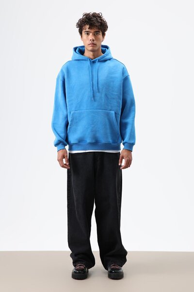 VAMOSCLO Basic oversized Washable Hoodie Τιρκουάζ