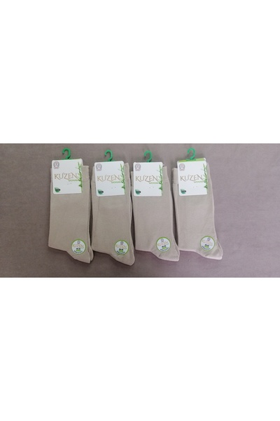 bglife Bamboo Socks Stitch-Free Pack of 4 Color Beige