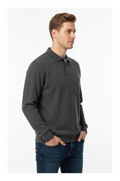 ModaPlaza Men's Polo Collar Sweat 108