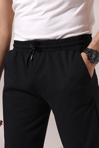 RANESA Men's Black 2-Pocket Open-Cuff Sweatpants