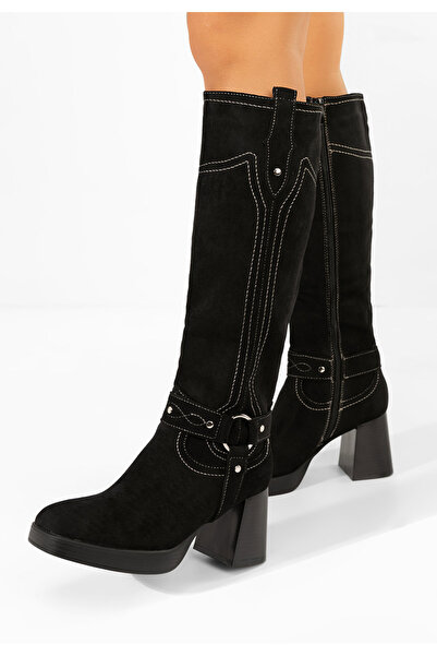 B T Shoes Lionia black high heel boots
