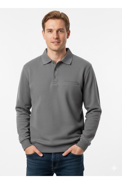 ModaPlaza Men's Polo Collar Sweat 108