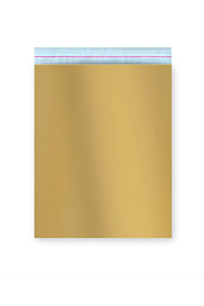 Poros Store Hediye Paketi 1 adet 40x60 Büyük Boy Gold Hazır Yapışkanlı Hediye Poşeti (Kazak,sweatshirt uygun)