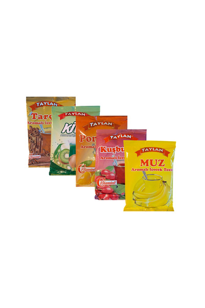 taylan 5'li Karışık Aromalı İçecek Tozu Seti (Tarçın, Kivi, Portakal, Kuşburn...