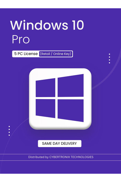 MICROSOFT Windows 10 Pro | 5 PC License (Retail / Online Key) | Digital License | SAME DAY DELIVERY