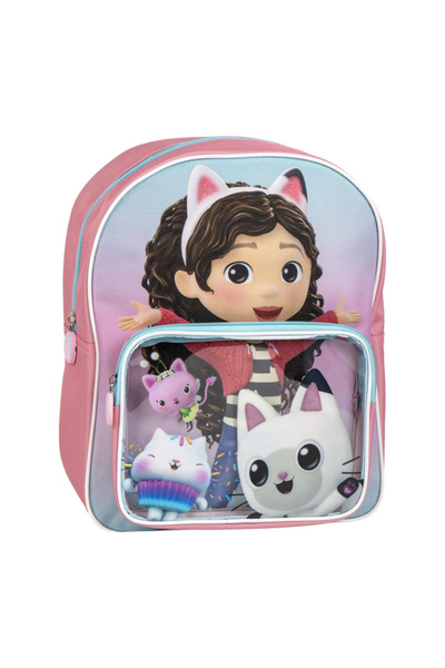 Gabby's Dollhouse Τσάντα νηπιαγωγείου με 2 θήκες, Κουκλόσπιτο της Γκάμπι, 31x...