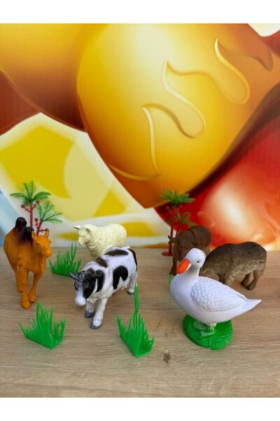 scntoys Çiftlik Hayvanları Koyun İnek Ördek Keçi At Eşek ve Aksesuarlar Topla...