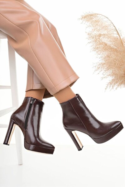 Cico bot malzeme kırışık rugan topuk boyu 11 cm platform 2 cm