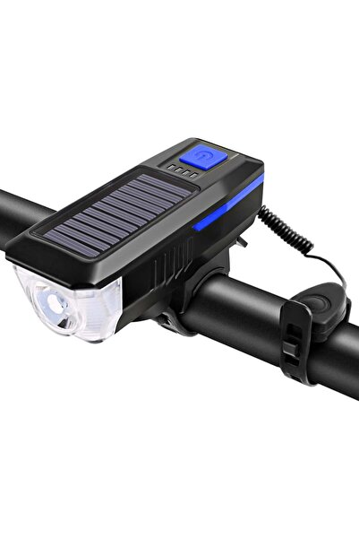 Asroya Bisiklet Solar Korna Işık 3 Mod 120 Desibel 350 Lümen Bisiklet Işığı B...