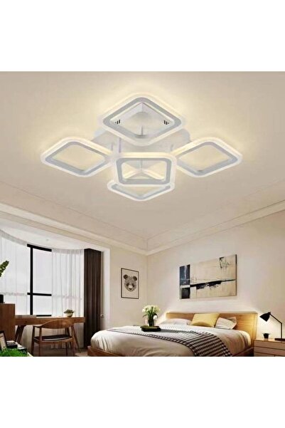 RFAN Candelabru LED, Model R9174/4+1, cu telecomandă, 3 tipuri de lumină, 59W, Alb