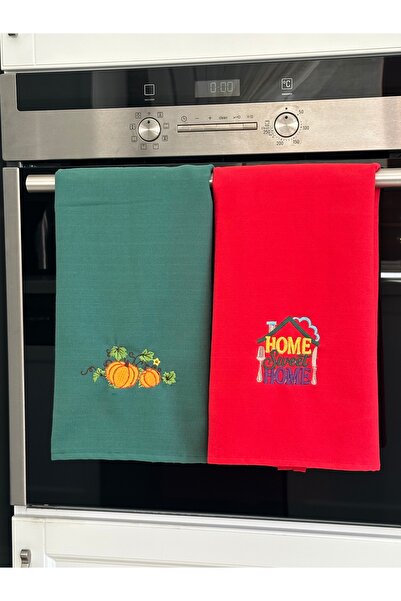 GA Gleam Atelier Nakışlı Mutfak Havlusu Seti - 2 li Set - Pamuklu - 50*70 cm