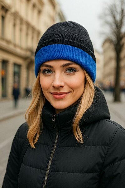 MARBERRY Black Folded Knitwear Women's Beret