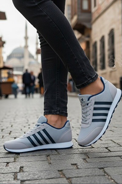 Dark Heel Erkek Gri Lacivert Günlük Bağcıklı Sneaker Casual Rahat Yumuşak Tab...