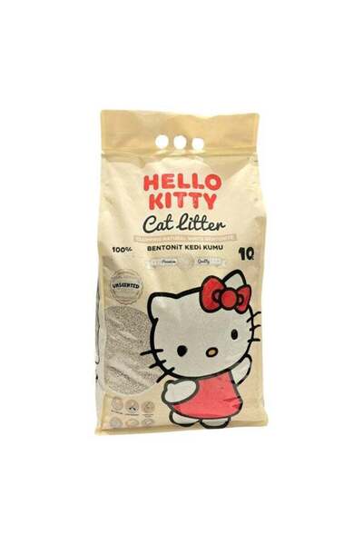 Hello Kitty Cat Sand 10L – Unscented, Fast Clumping, Low Dust, Turkey Made, Odor Control, Natural Bentonite