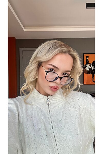 Angel Eyes Black Framed Computer Glasses Blue Light Protective Clear Lens