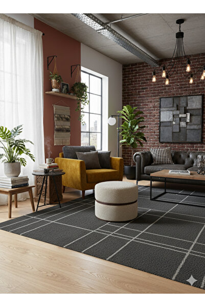 Perlasee Modern Örgü Dokulu Lüks Yuvarlak Puf Tabure | Salon Oturma Odası Dek...