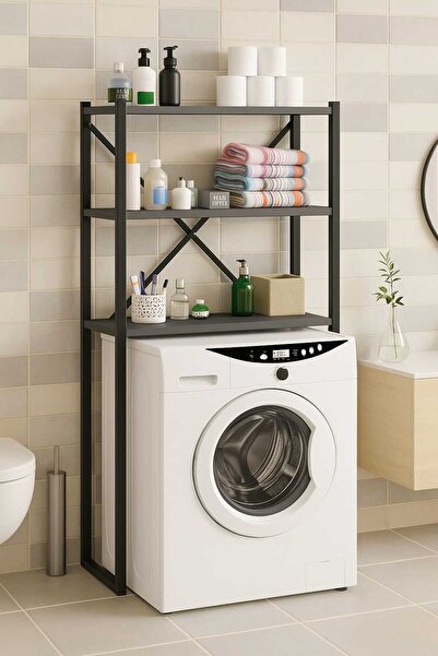 DEKOZUM NAPOLİ Çamaşır Makina Üstü Raf Çamaşır Makinası Dolabı Çok Amaçlı Raf