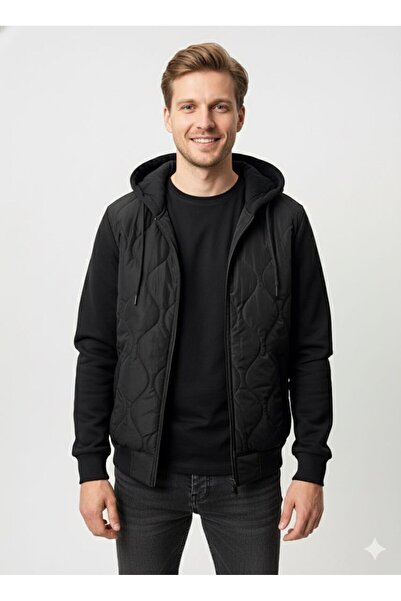 ModaPlaza Men's Quilted Hooded Coat 2098