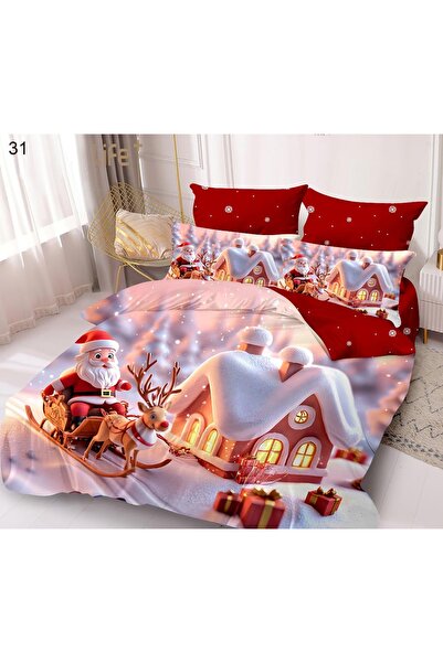OEM Double Bed Linen, Finet Fabric, 6 Pieces - Christmas Print