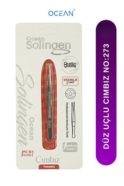 Ocean Straight Tip Tweezers, Flat Mouth Solingen Gray Tweezers No:273
