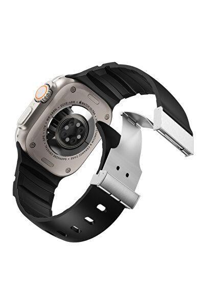 Lopard Apple Watch Series 10-11 (46mm) Band 2/3/4/5/6/Se/7/8/9 (44-45-49mm) Kd-145 Silicone Band with Metal Buckle